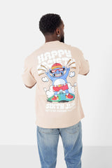 Happy print Tee 25180-BEIG