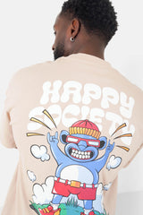 Happy print Tee 25180-BEIG