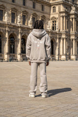 Hoodie Royal Beetle Print Embroidered Edges 25503-GREY