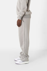 Joggers Front Logo Print Embroidered Edges 25505-GREY