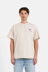 T-Shirt Metallic Flower Print 25512-BEIG