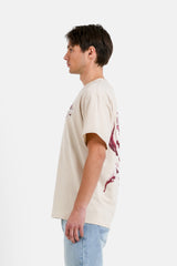 T-Shirt Metallic Flower Print 25512-BEIG