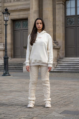 Flared Pants Royal Beetle Textured Fabric 25514-OFFW