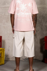 Baggy Denim Carpenter Shorts 25991-BEIG