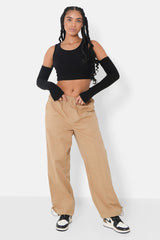 Twill parachute Pants 33955-BEIG