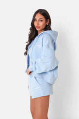 LOGO ZIP UP HOODIE 34043-LBLU