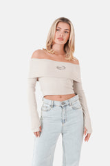 Neckline top bardot 34121-BEIG