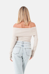 Neckline top bardot 34121-BEIG