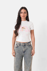 LOVE SUMMER PRINT SS TSHIRT 34230-WHIT