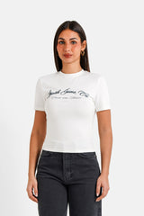 T-Shirt Calligraphy Front Embroidery 34454-OFFW