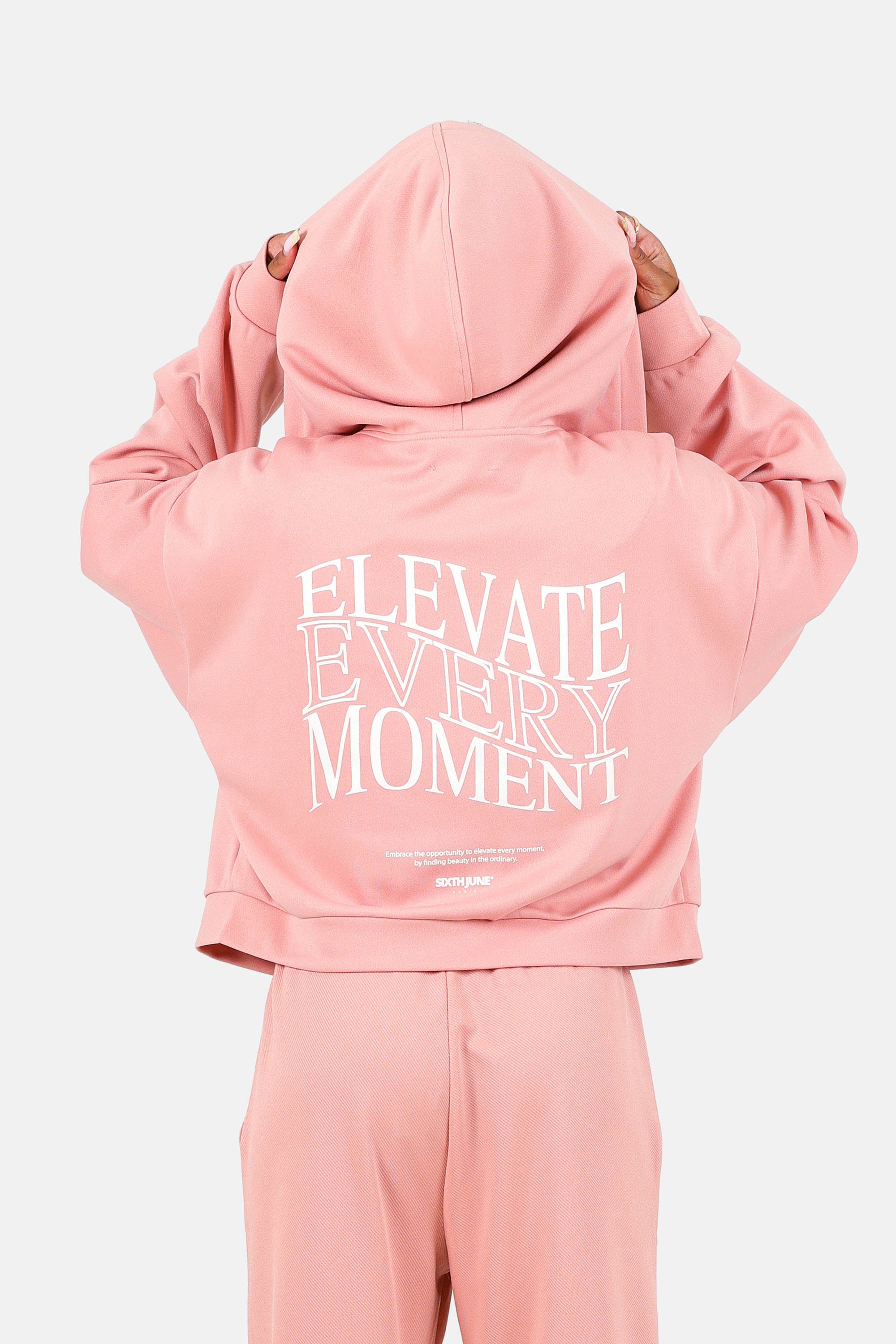 Hoodie ZIp-Up Elevate Backprint 34474-PINK