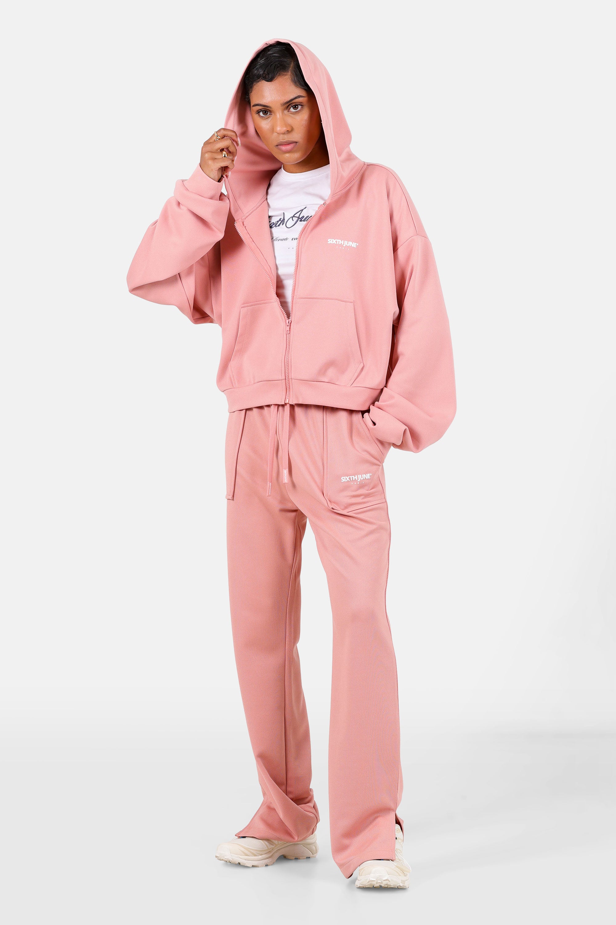 Hoodie ZIp-Up Elevate Backprint 34474-PINK
