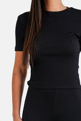 T-Shirt Textured 34515-BLAC