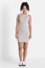 Ribbed logo Dress 4268-GREI