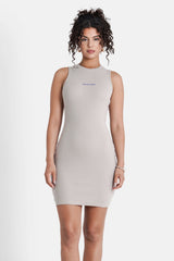 Ribbed logo Dress 4268-GREI