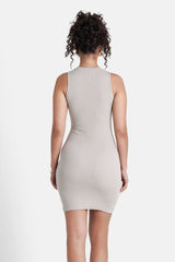 Ribbed logo Dress 4268-GREI