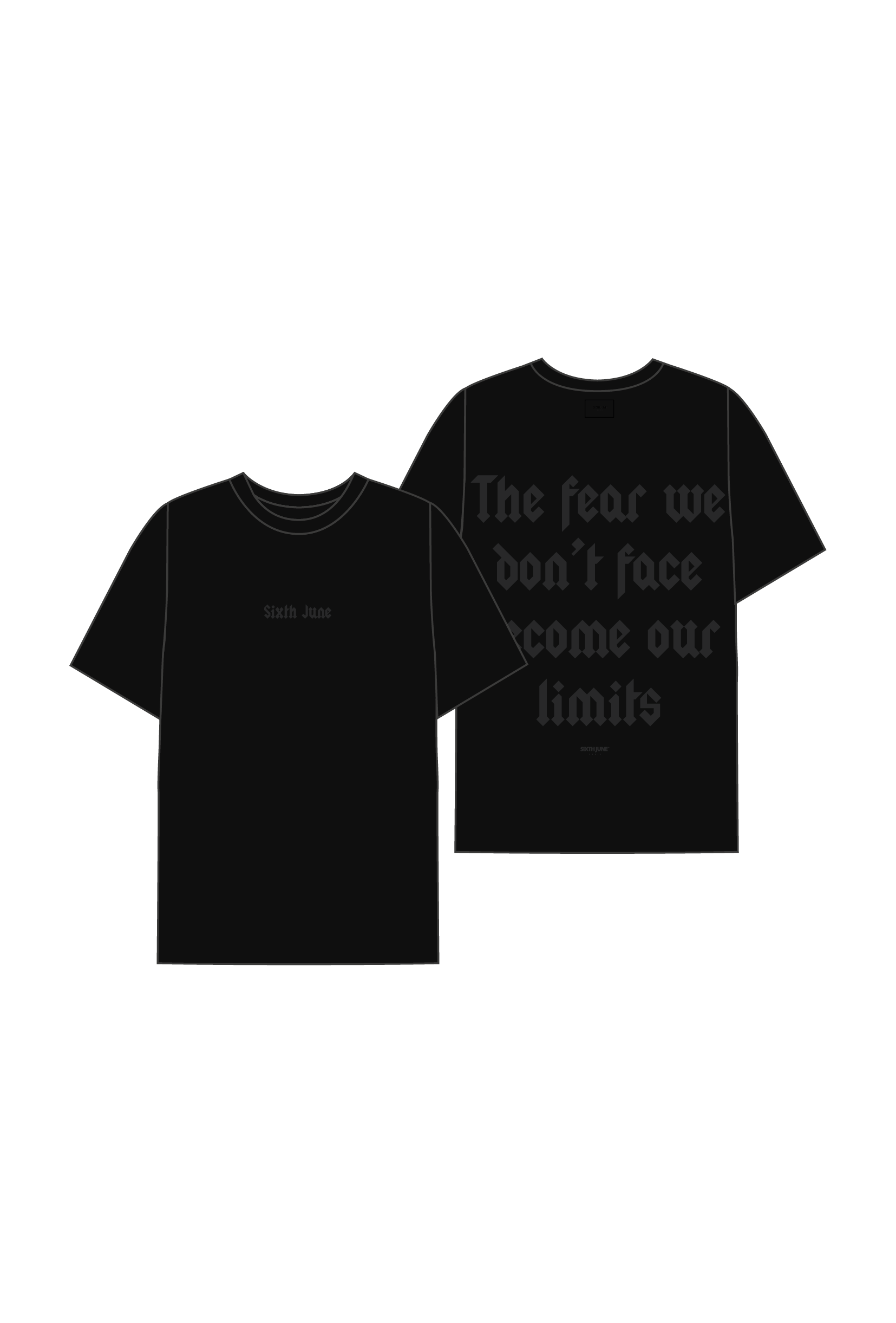 T-shirt short sleeves fear print 22977-BLAC
