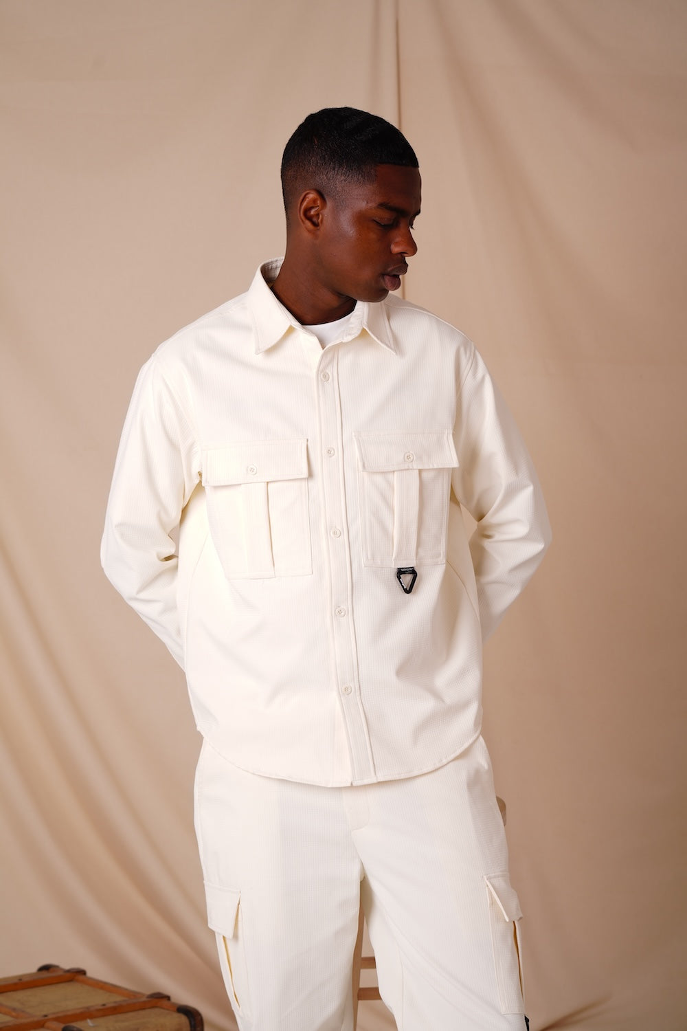 Shirt Utility Textured 25430-BEIG