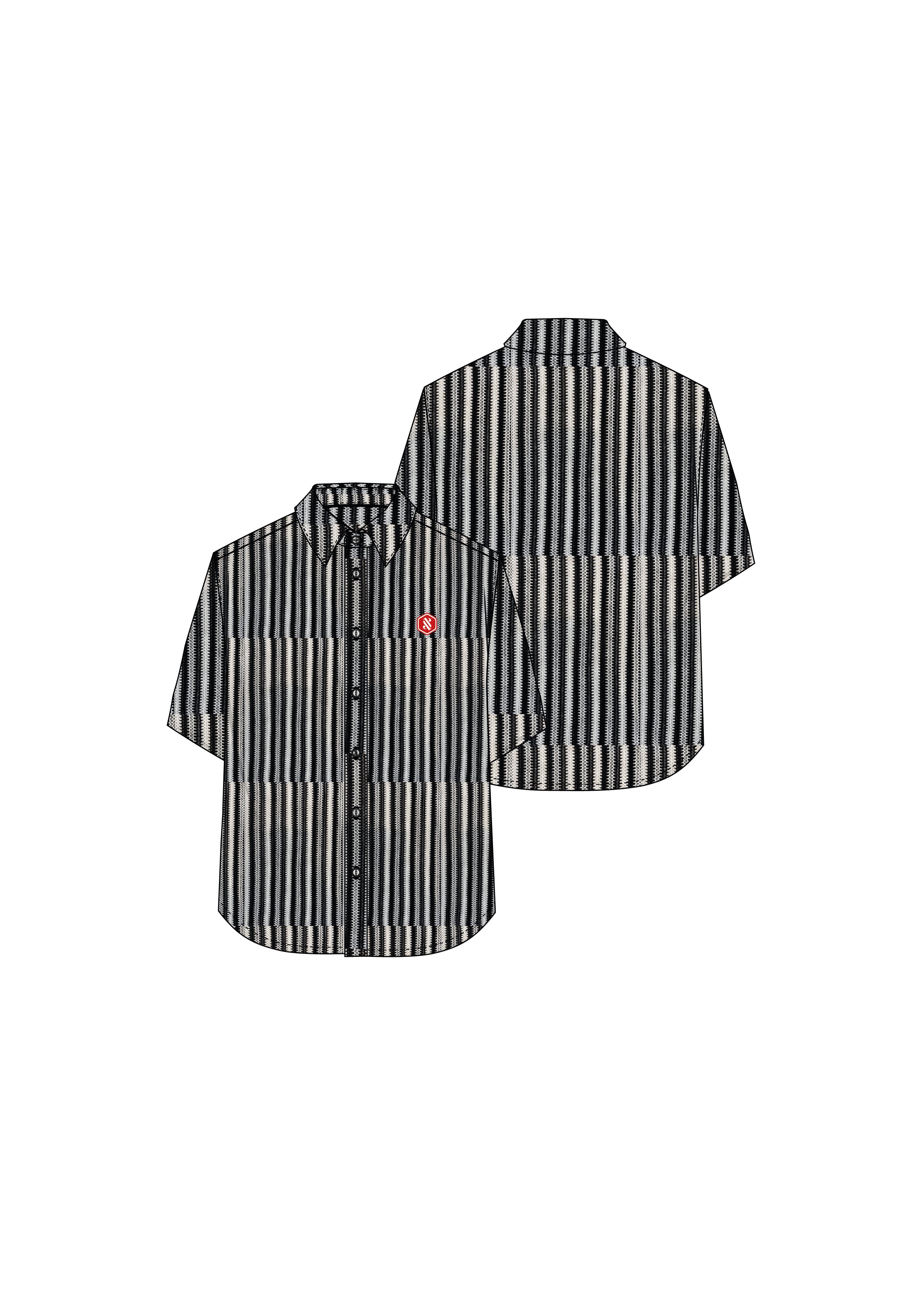 Stripes Knit Shirt 25932-BLAC