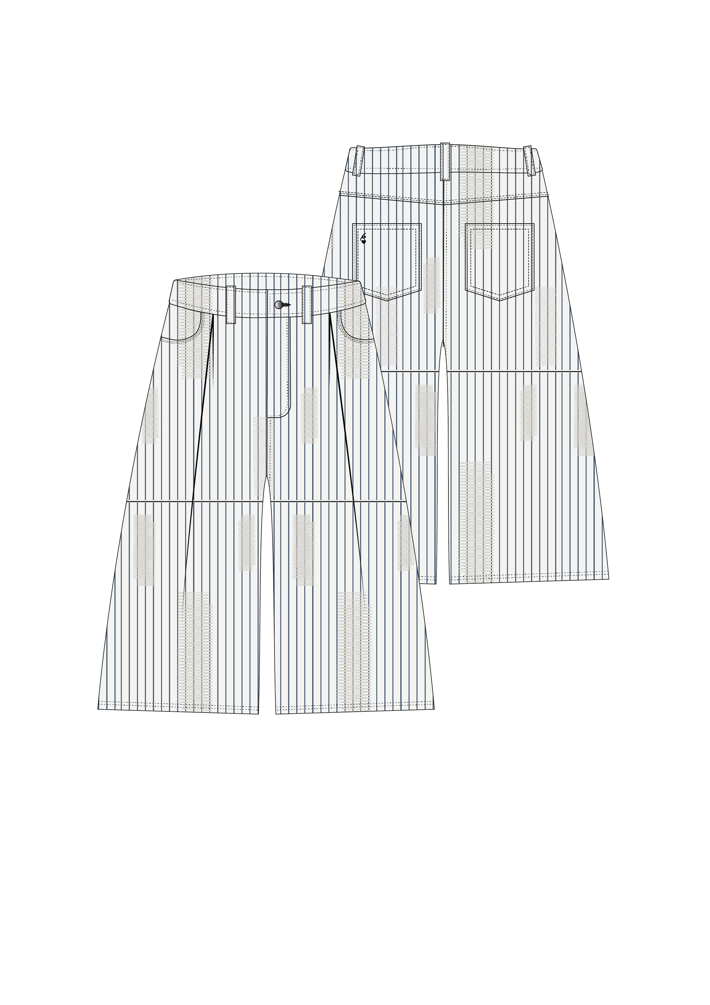 Baggy Stripes Denim Distressed Shorts 25987-BEIG