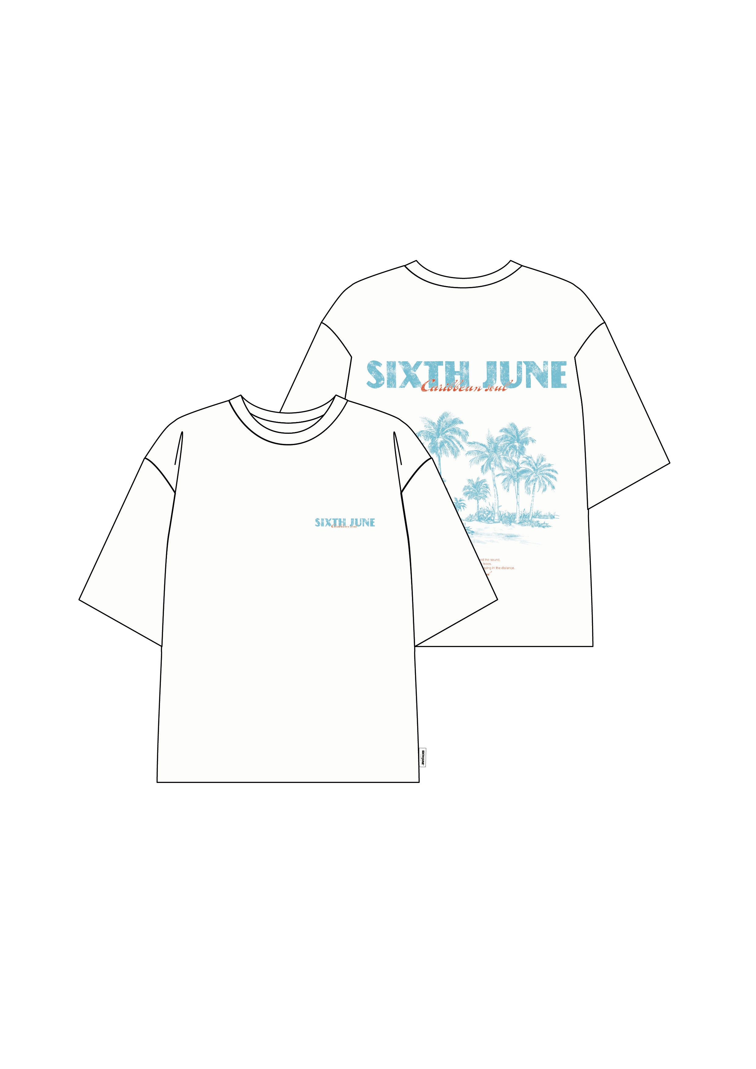 Carribean Soul Palm Tree Tee 26007-WHIT