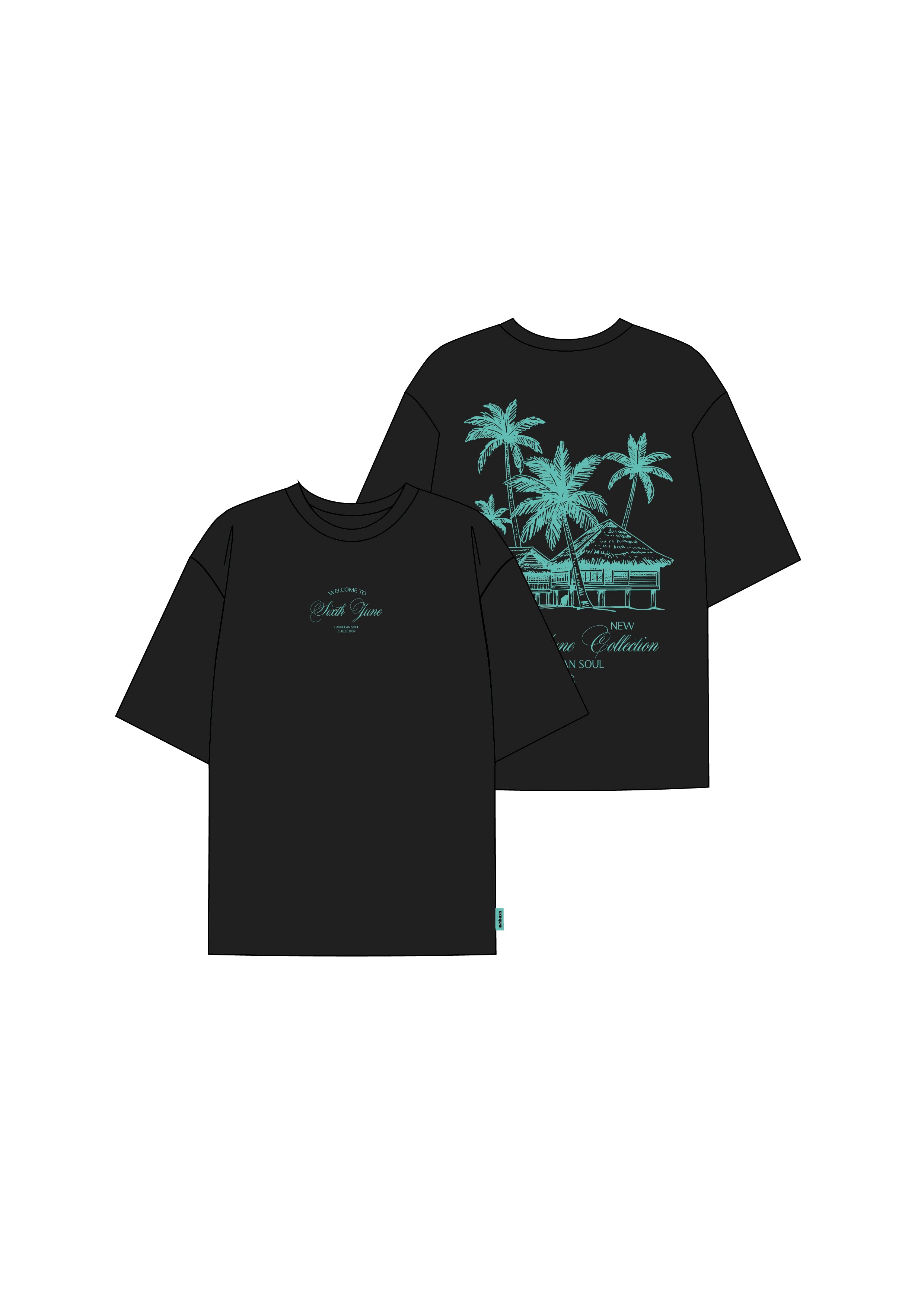 Carribean Hut Tee 26014-BLAC