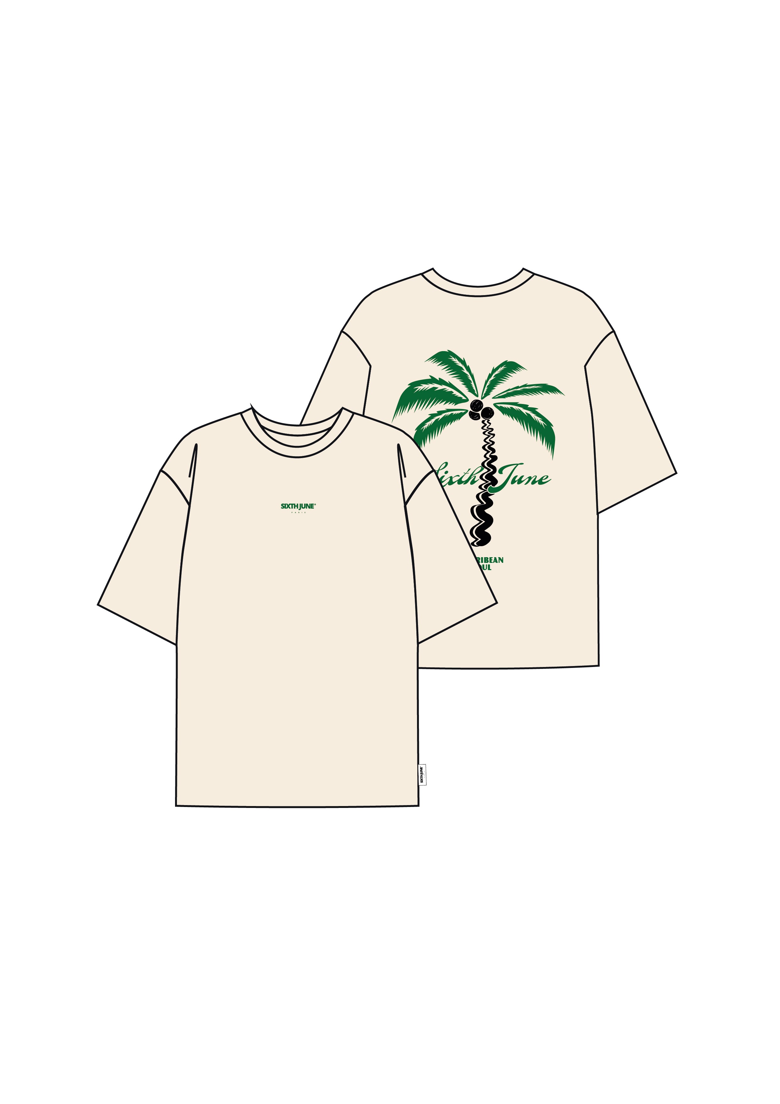 Palm Tree Tee 26015-BEIG