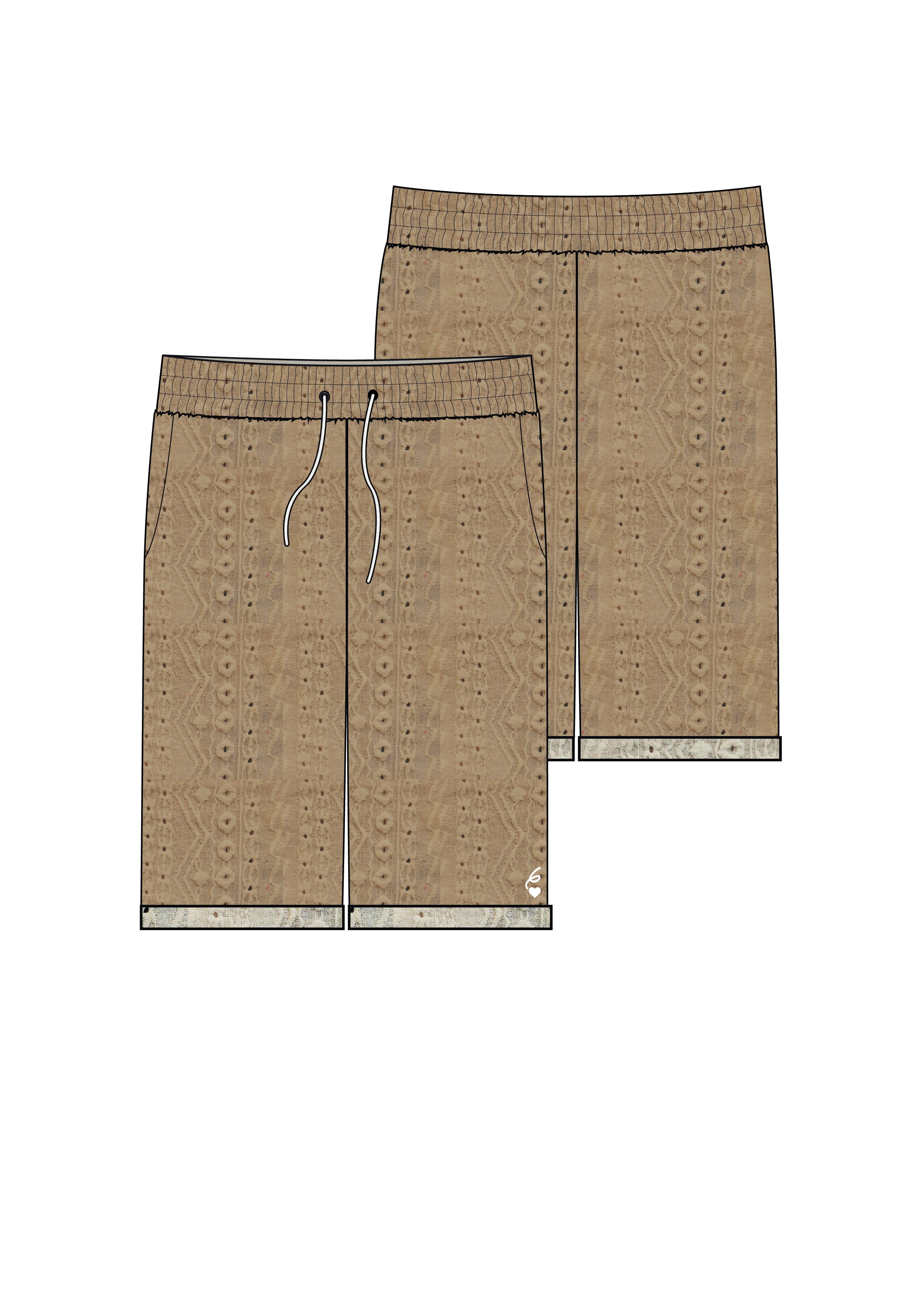 Crochet Resort Shorts 26021-BEIG