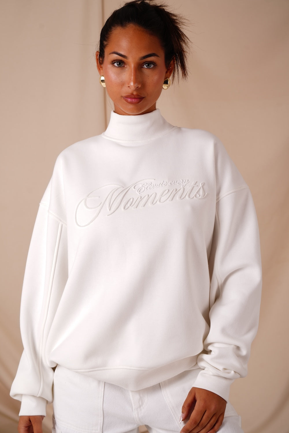 Sweatshirt High Neck Moments 34465-WHIT