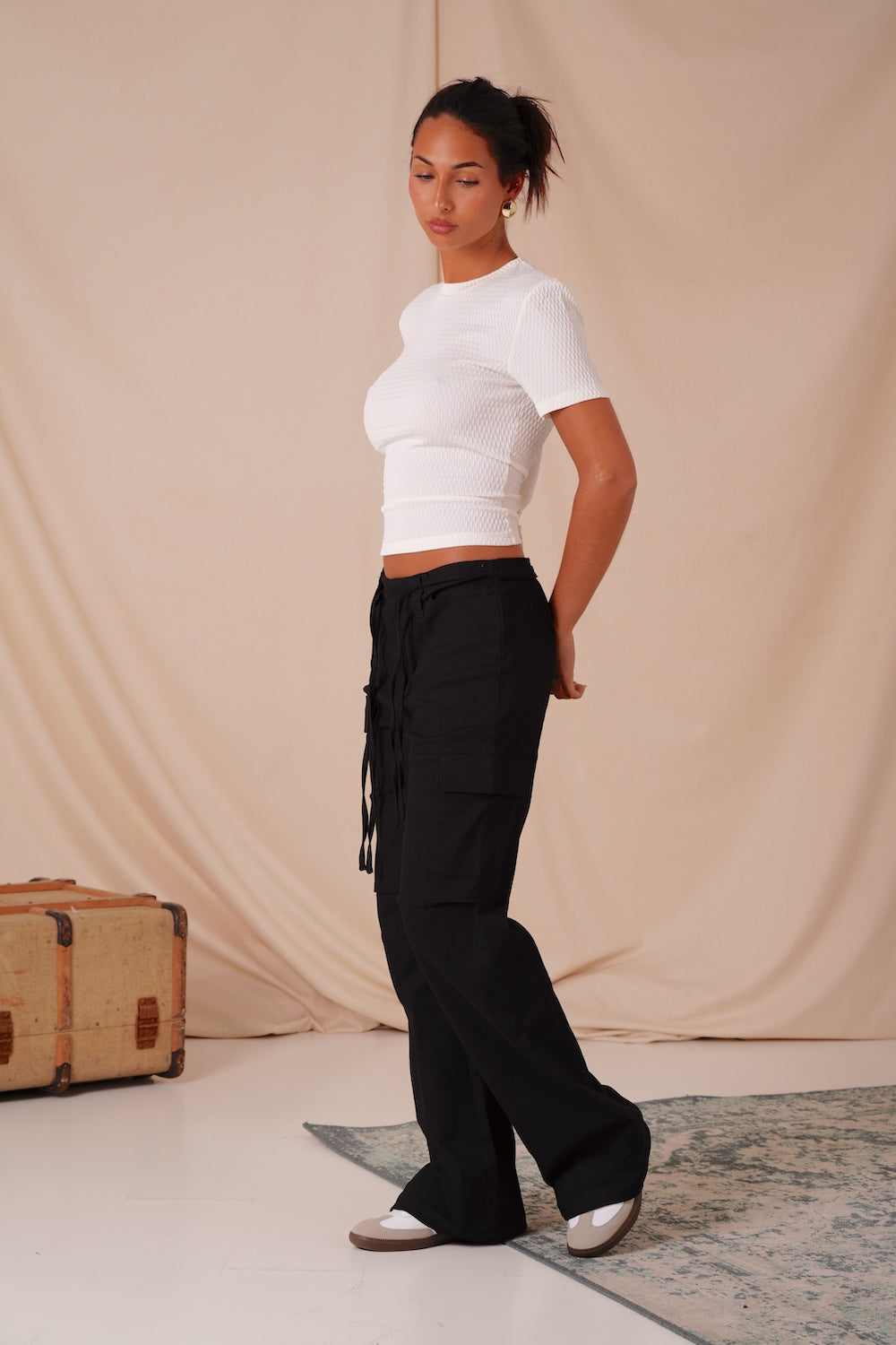 Pants Cargo Flare 34487-BLAC