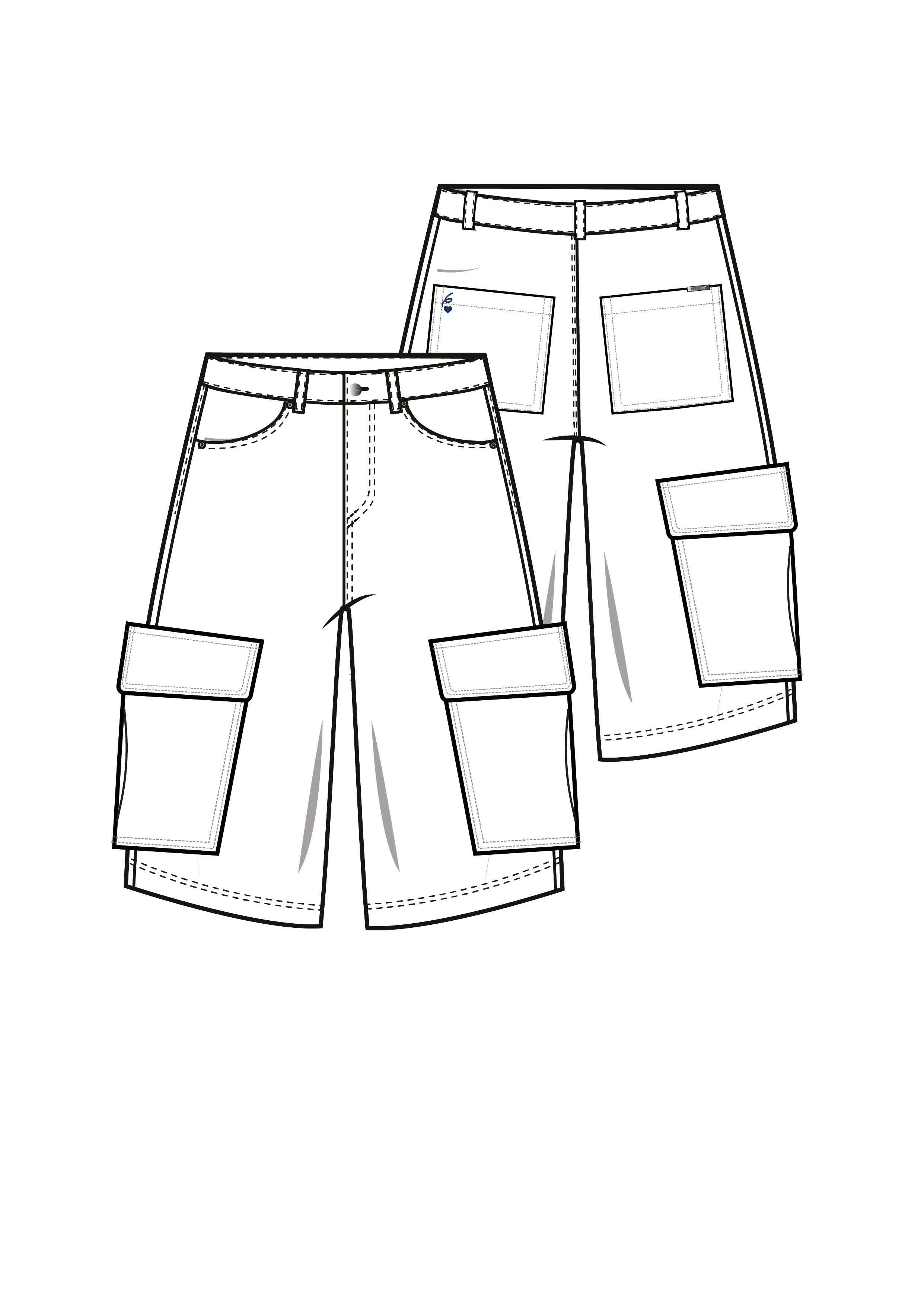 Baggy Denim Cargo Shorts 34809-WHIT