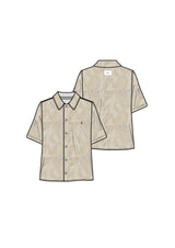 Paisley Lace Resort Shirt 34868-BEIG