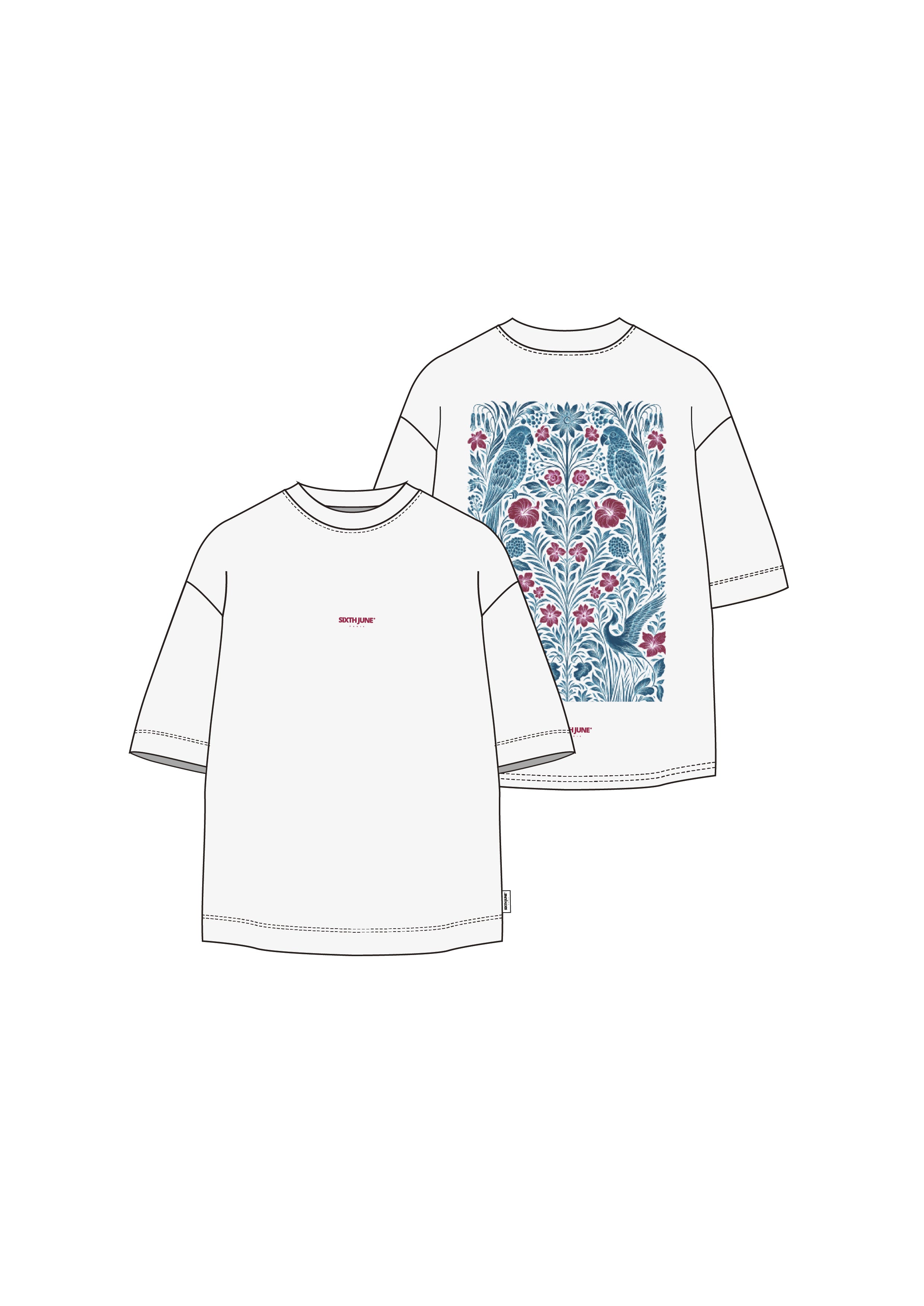 Tropical Parrots Tee 34870-OFFW