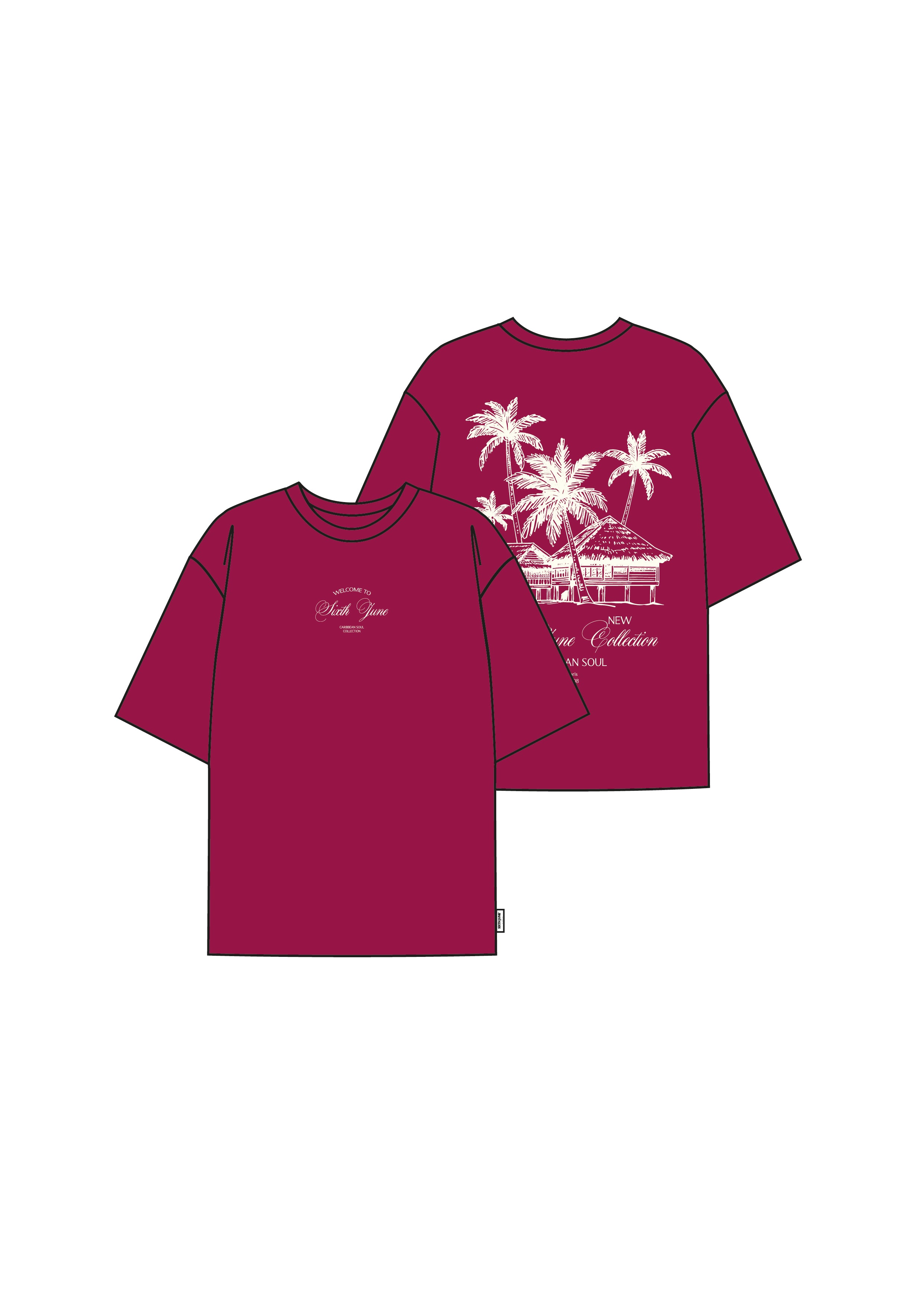 Carribean Hut Tee 34871-PINK