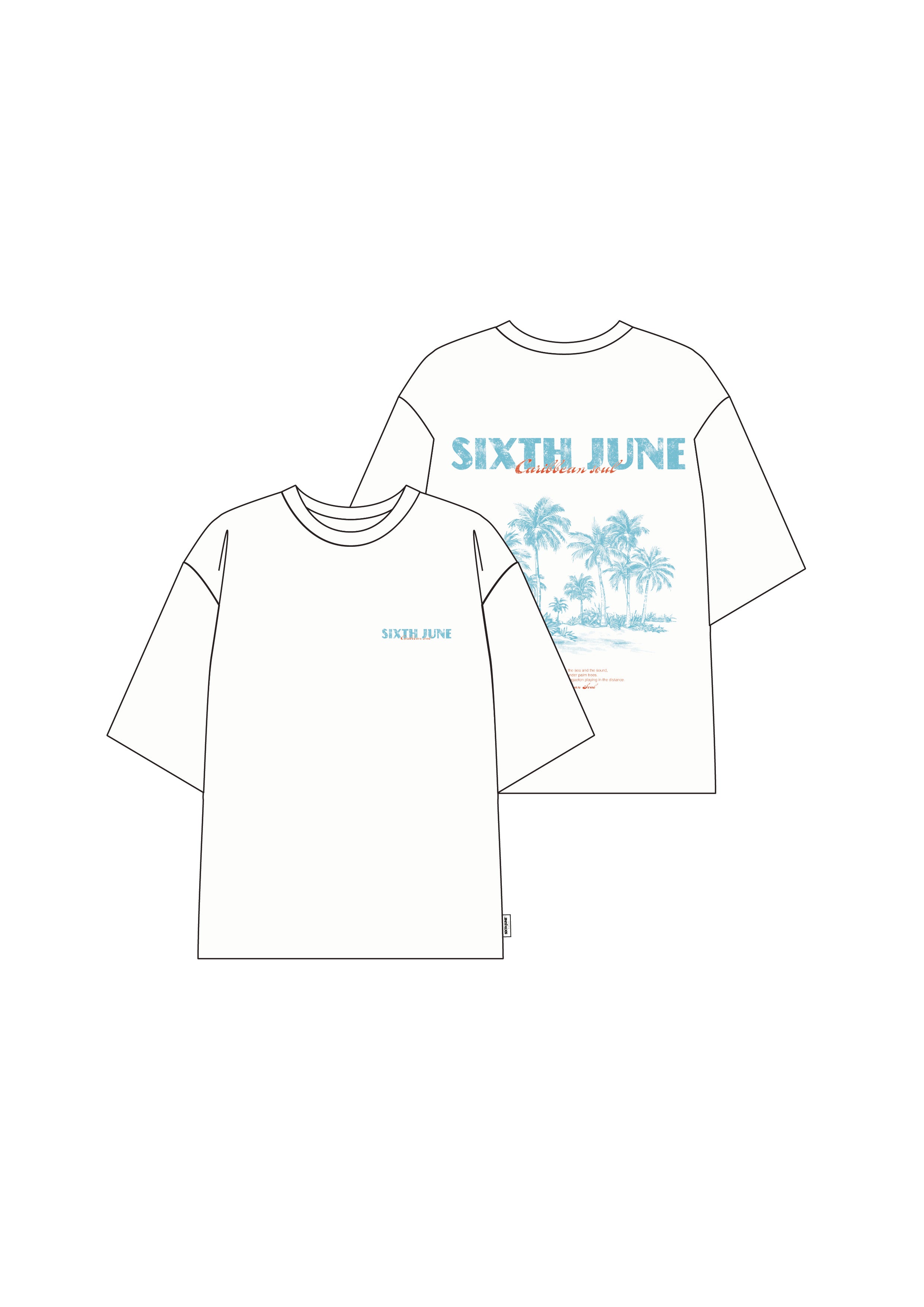 Carribean Soul Palm Tree Tee 34874-WHIT