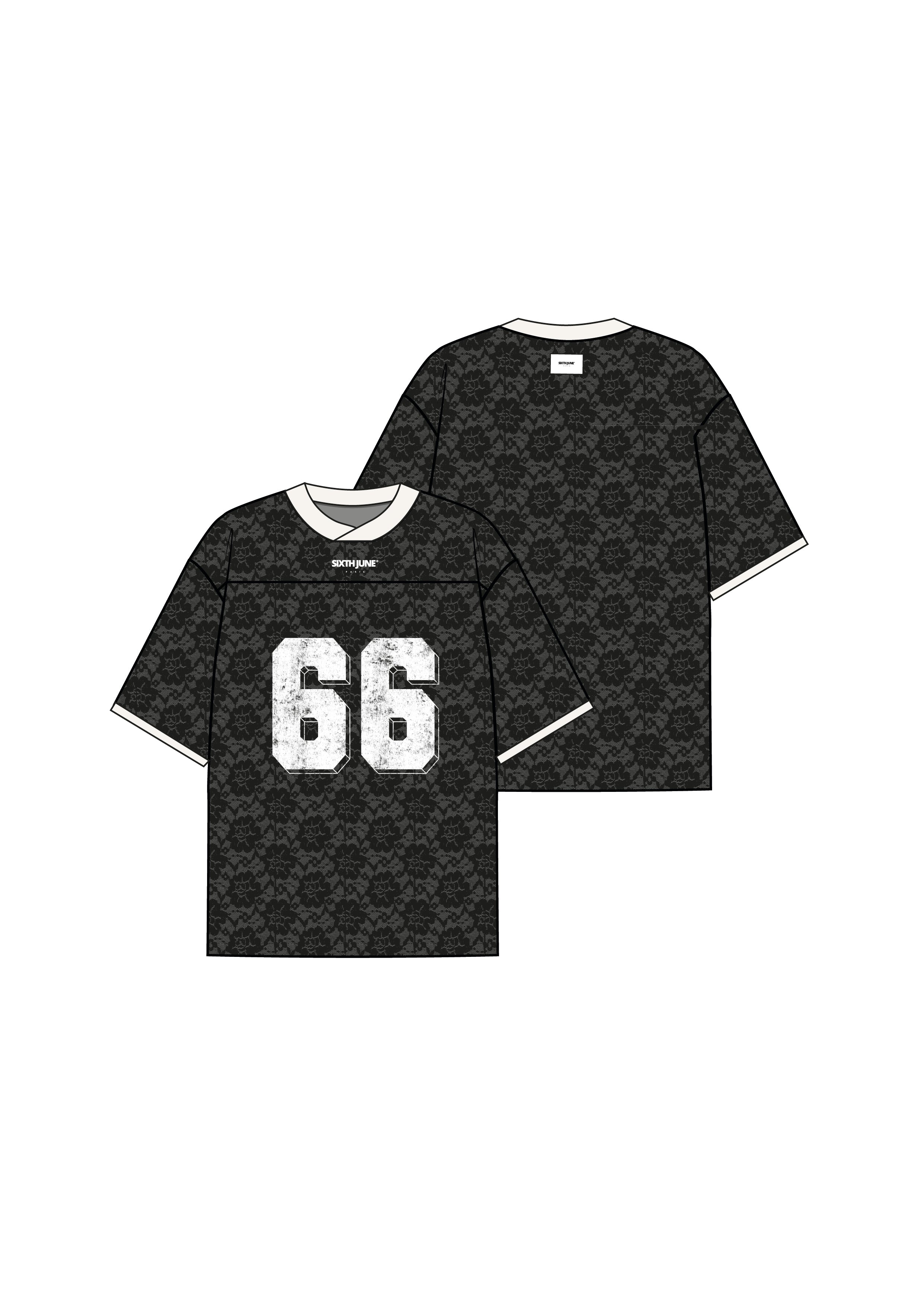 Oversize Lace Football Jersey 34879-BLAC