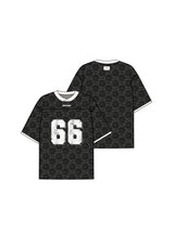 Oversize Lace Football Jersey 34879-BLAC