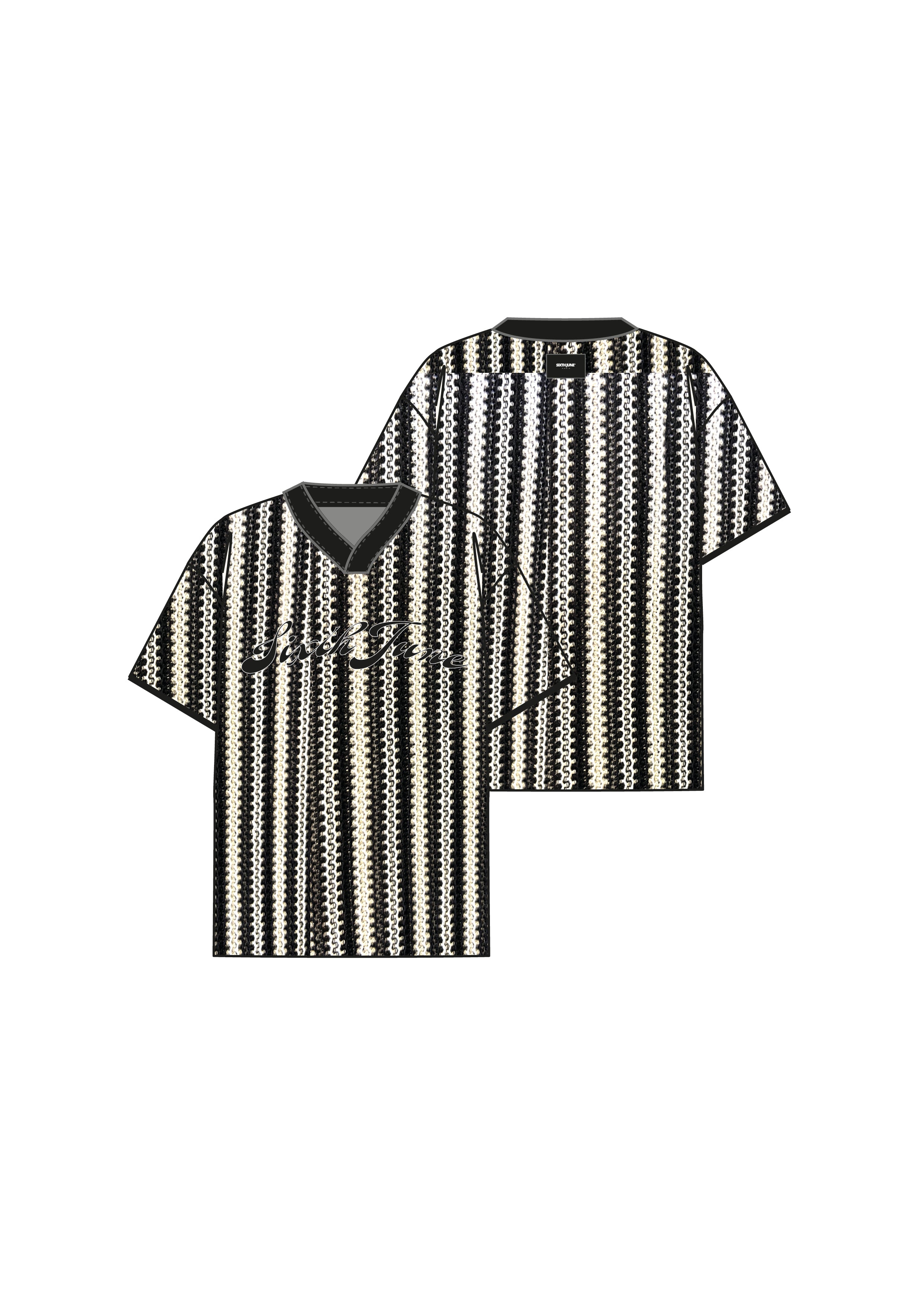 Stripes Knit Jersey 34887-BLAC