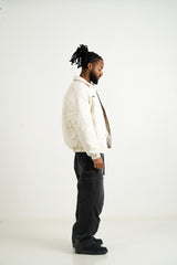 Sixth June Graphic and Textured Jacket 25820-BEIG