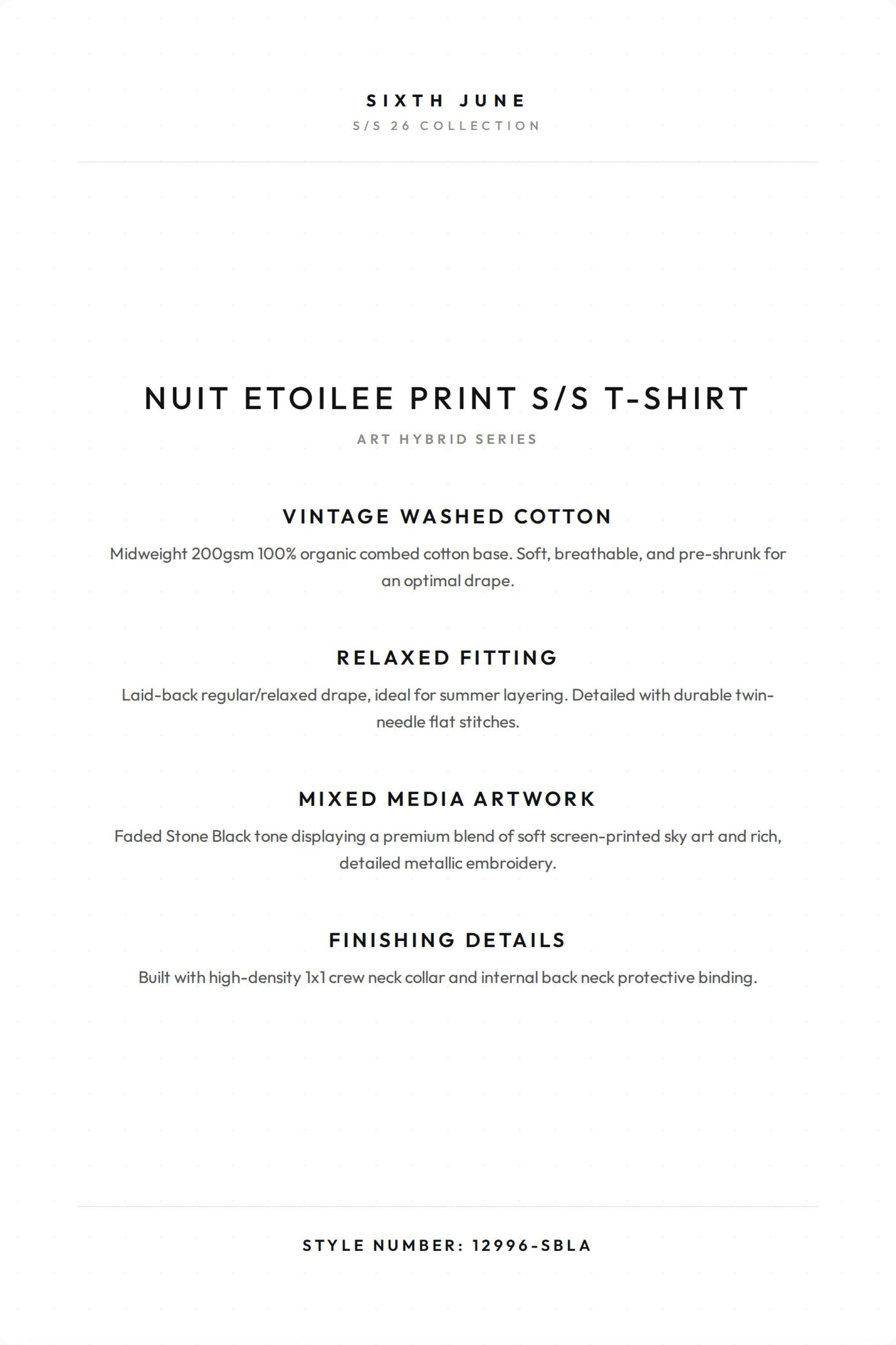 NUIT ETOILEE Printed S/S T-Shirt
