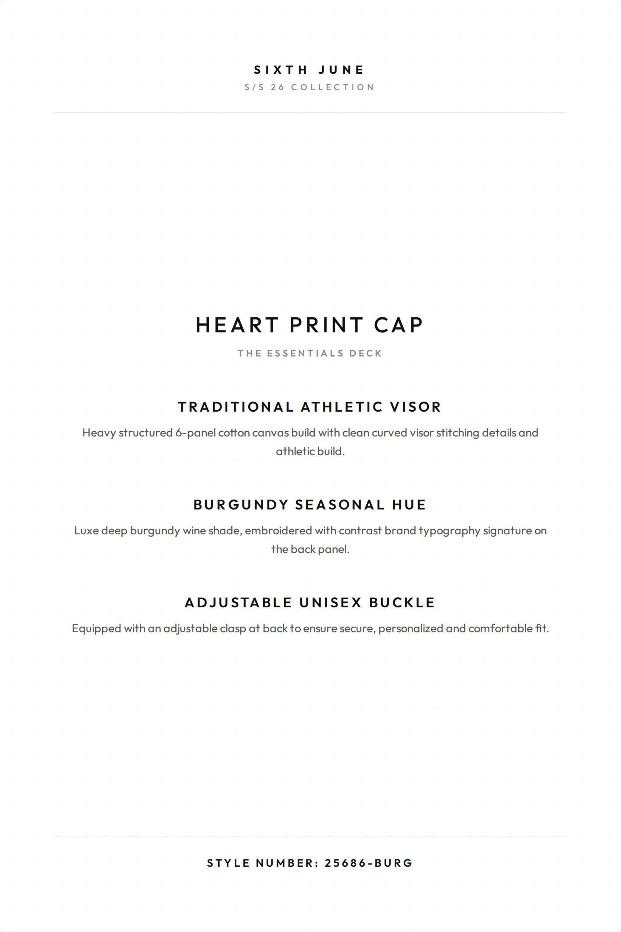 HEART Printed Cap