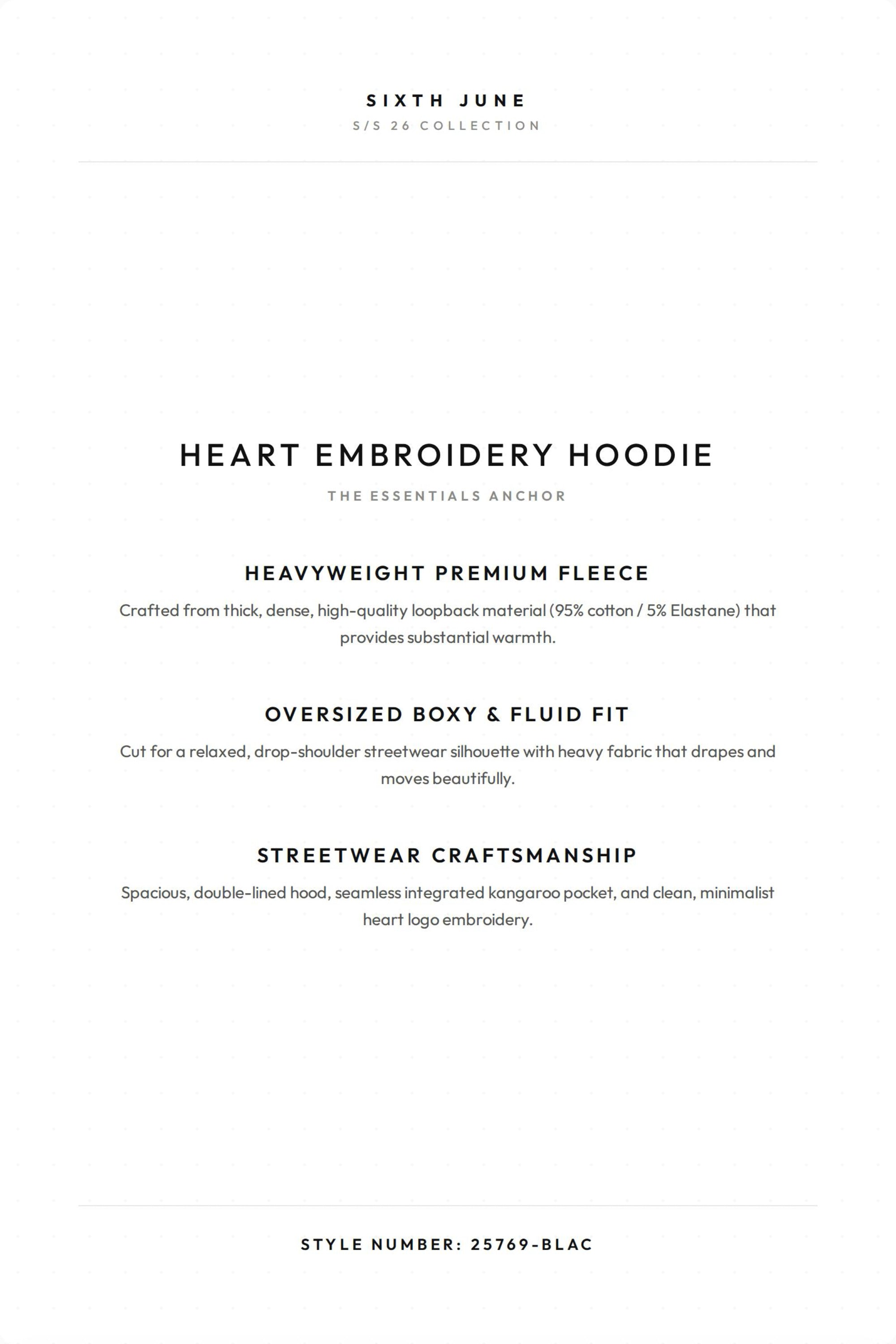 HEART Embroidery Hoodie