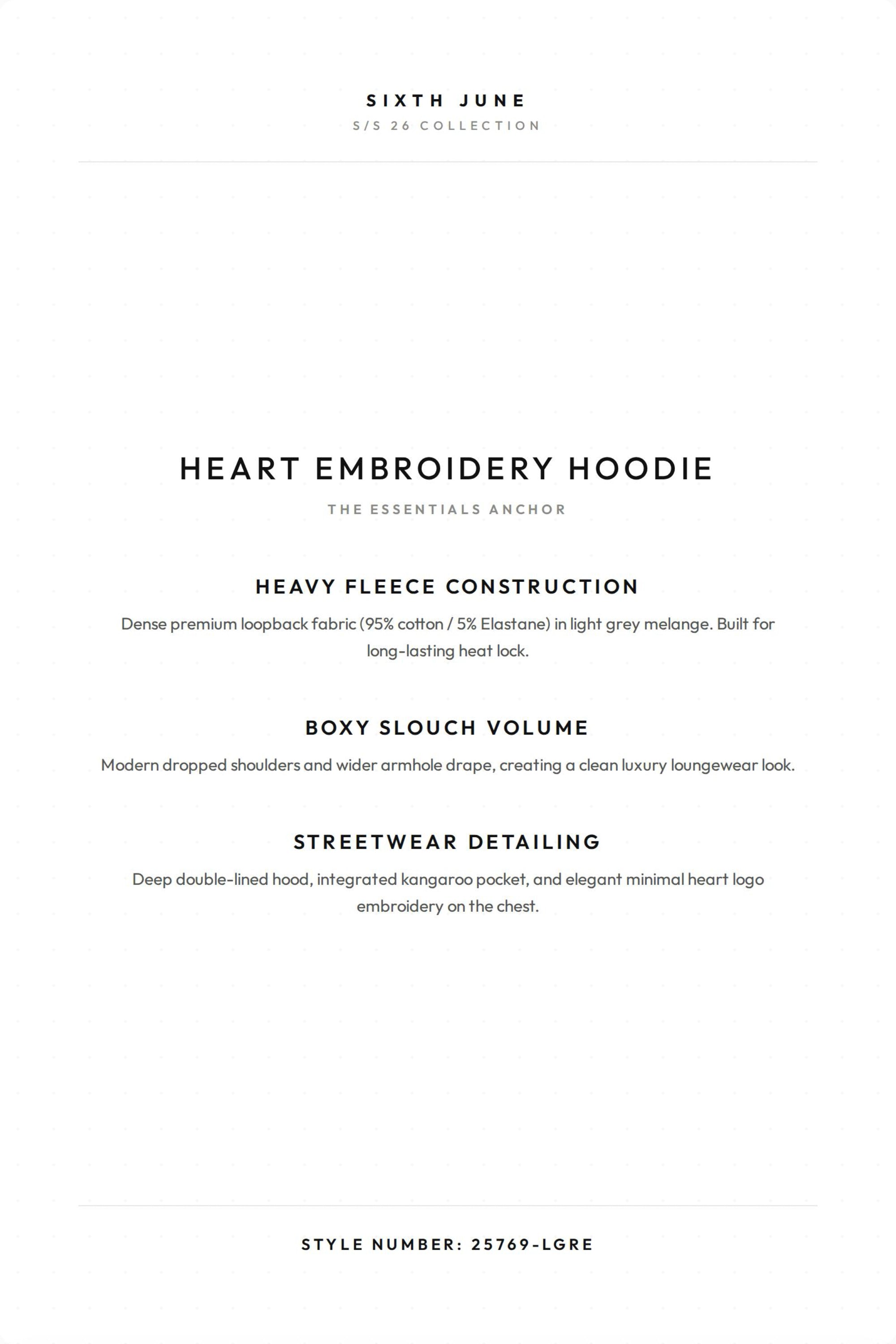 HEART Embroidery Hoodie