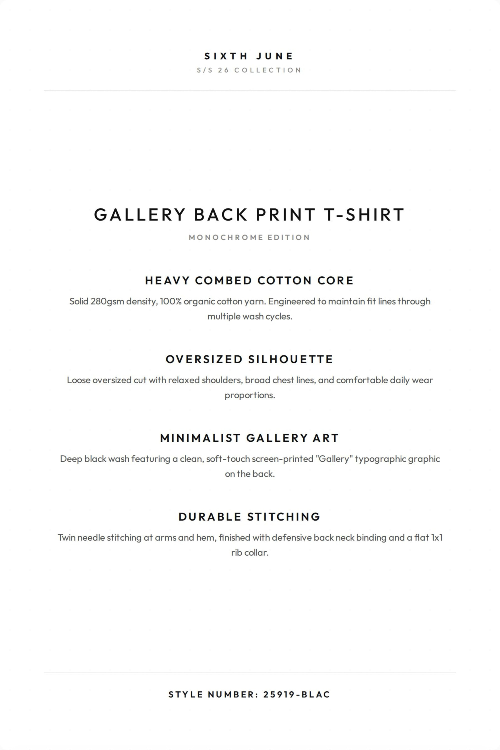 GALLERY Back Print S/S T-Shirt