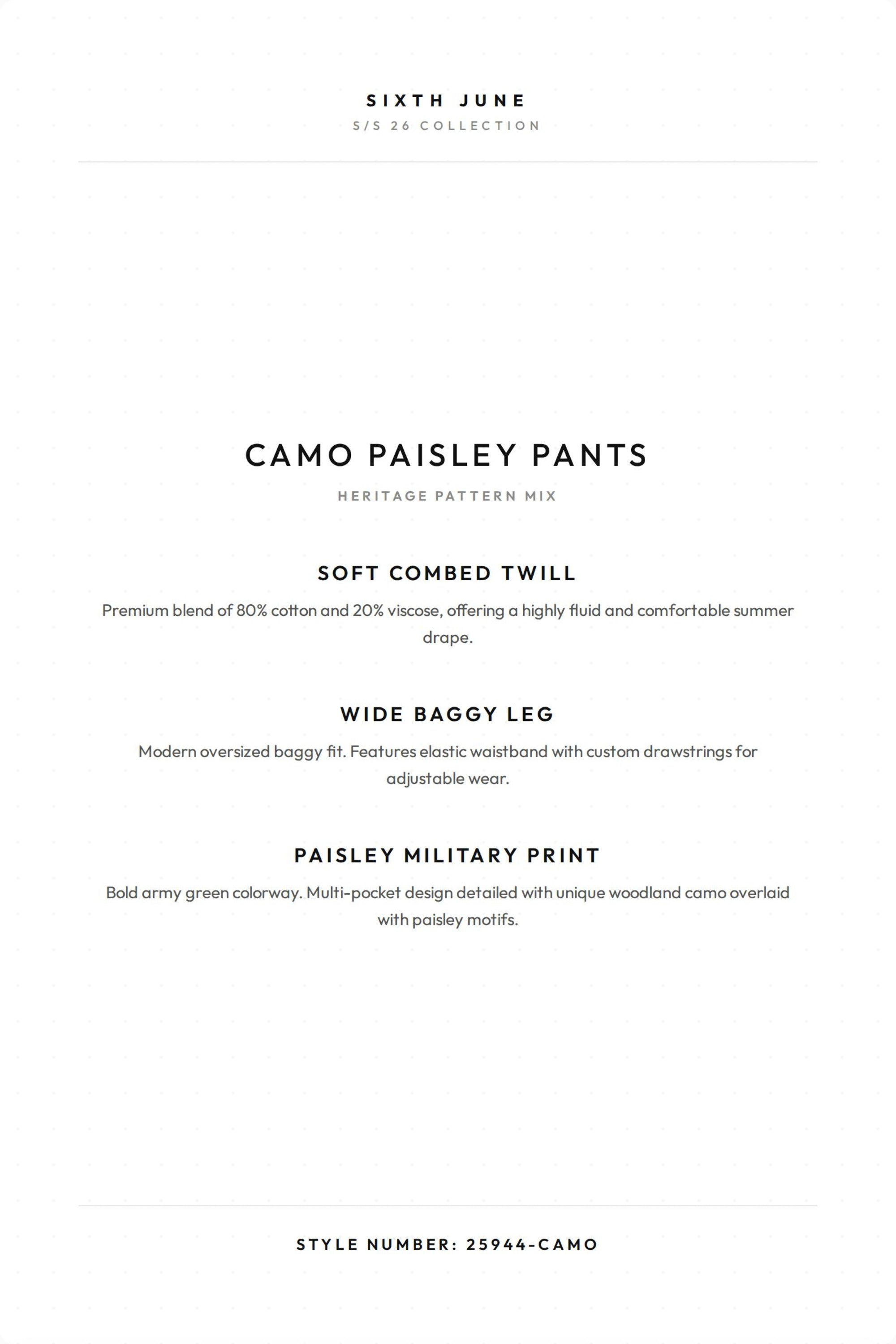 CAMO paisley Pant