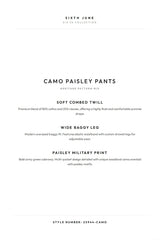 CAMO paisley Pant