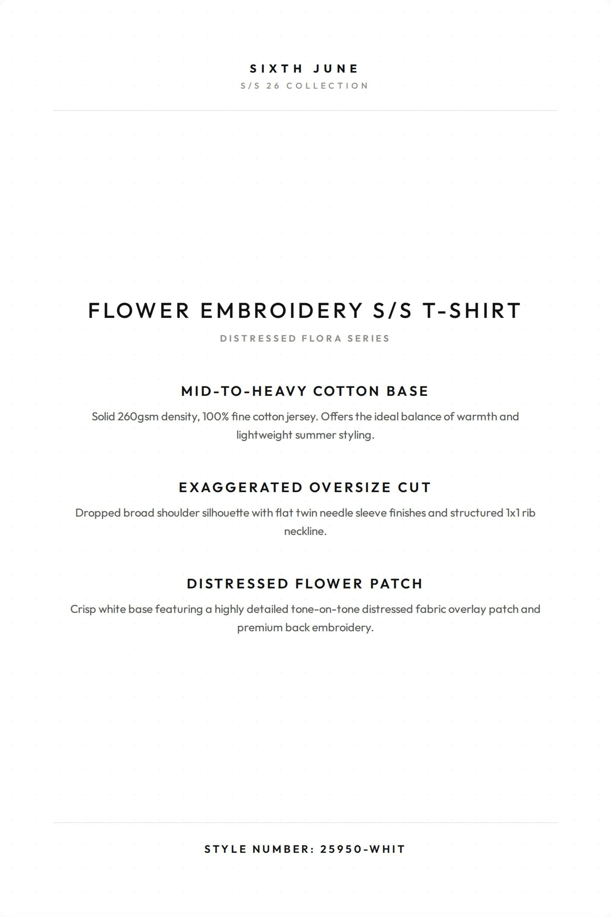 FLOWER Embroidery S/S T-shirt