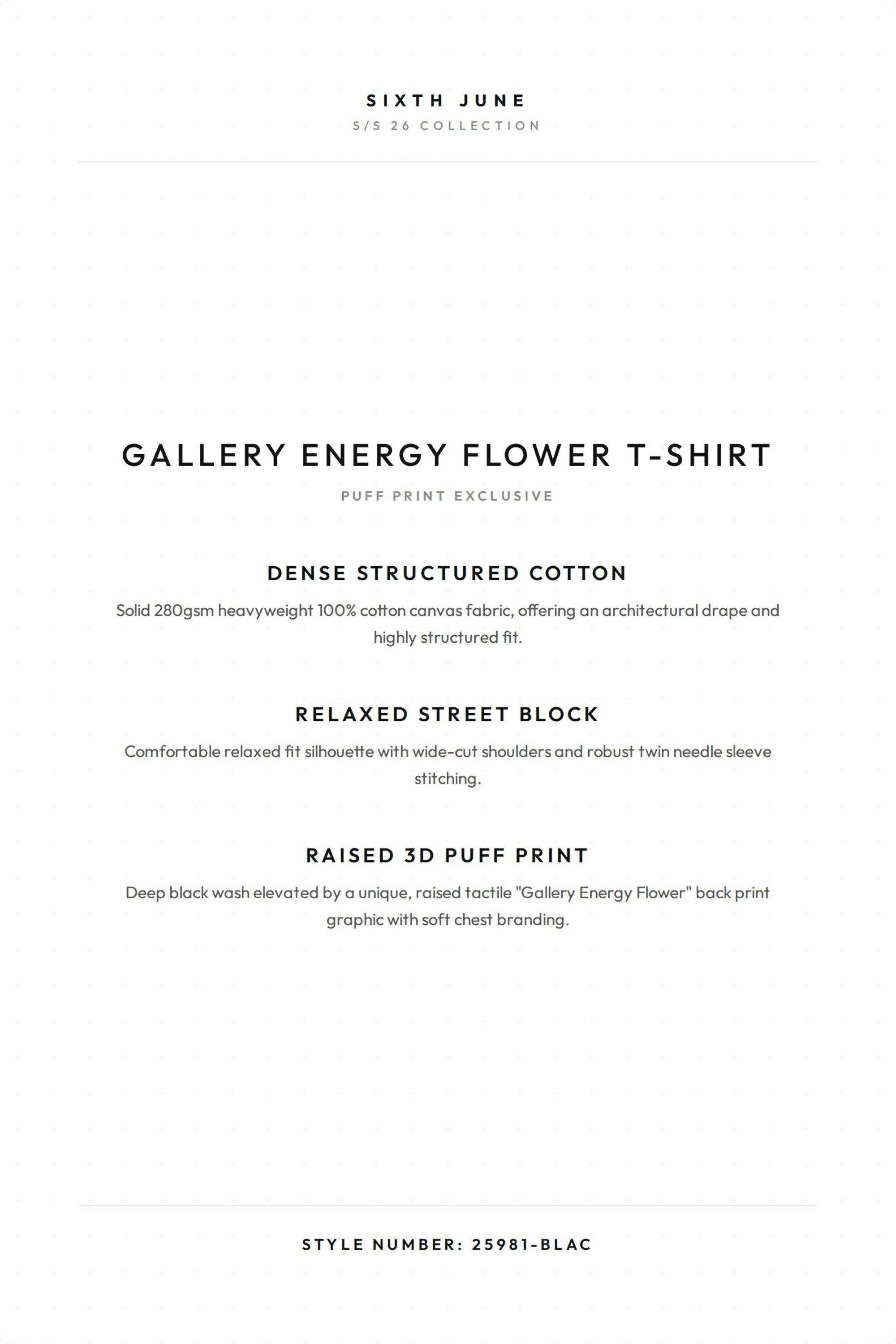 GALLERY Energy Flower S/S T-Shirt