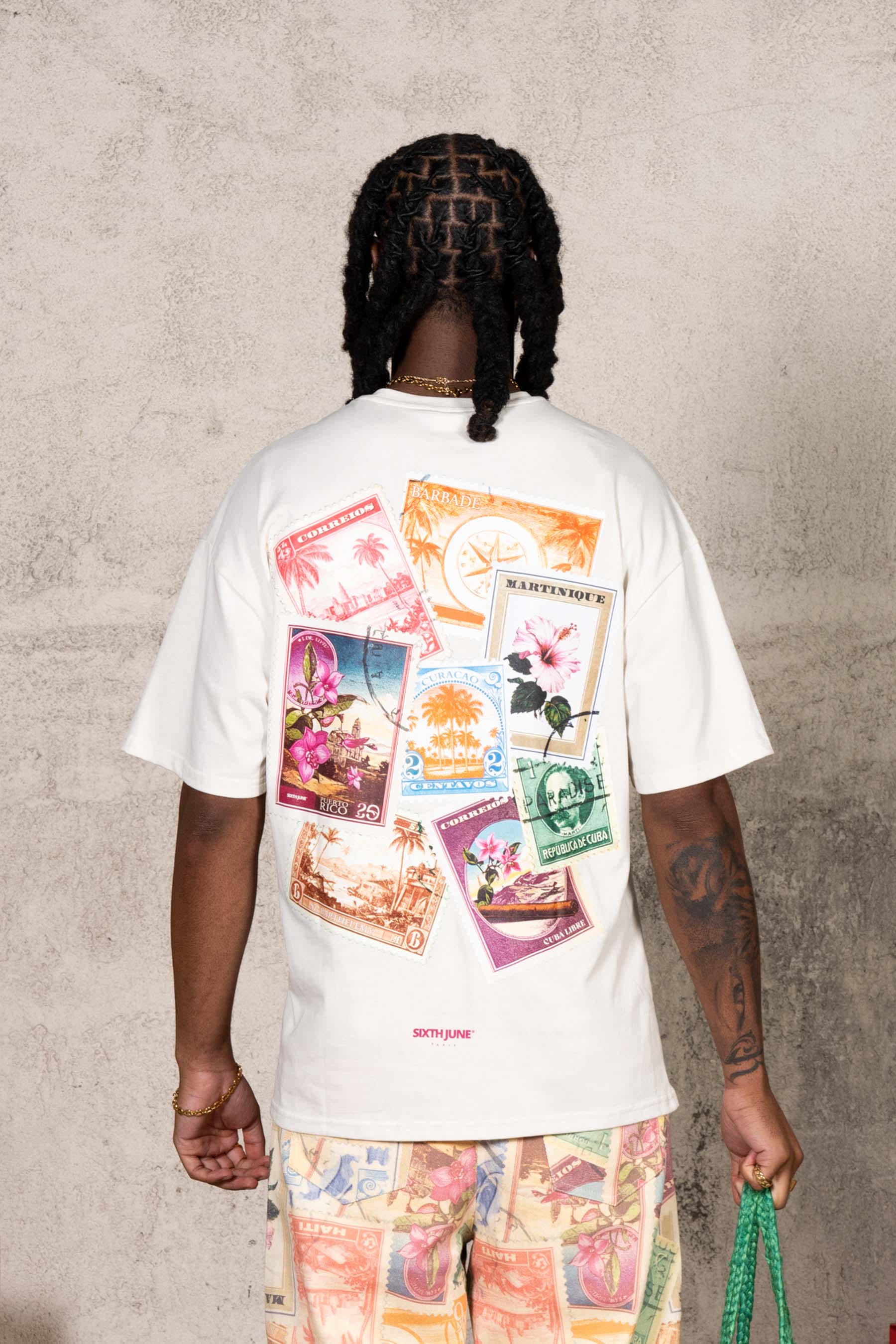 Carribean Stamps Tee 25992-OFFW