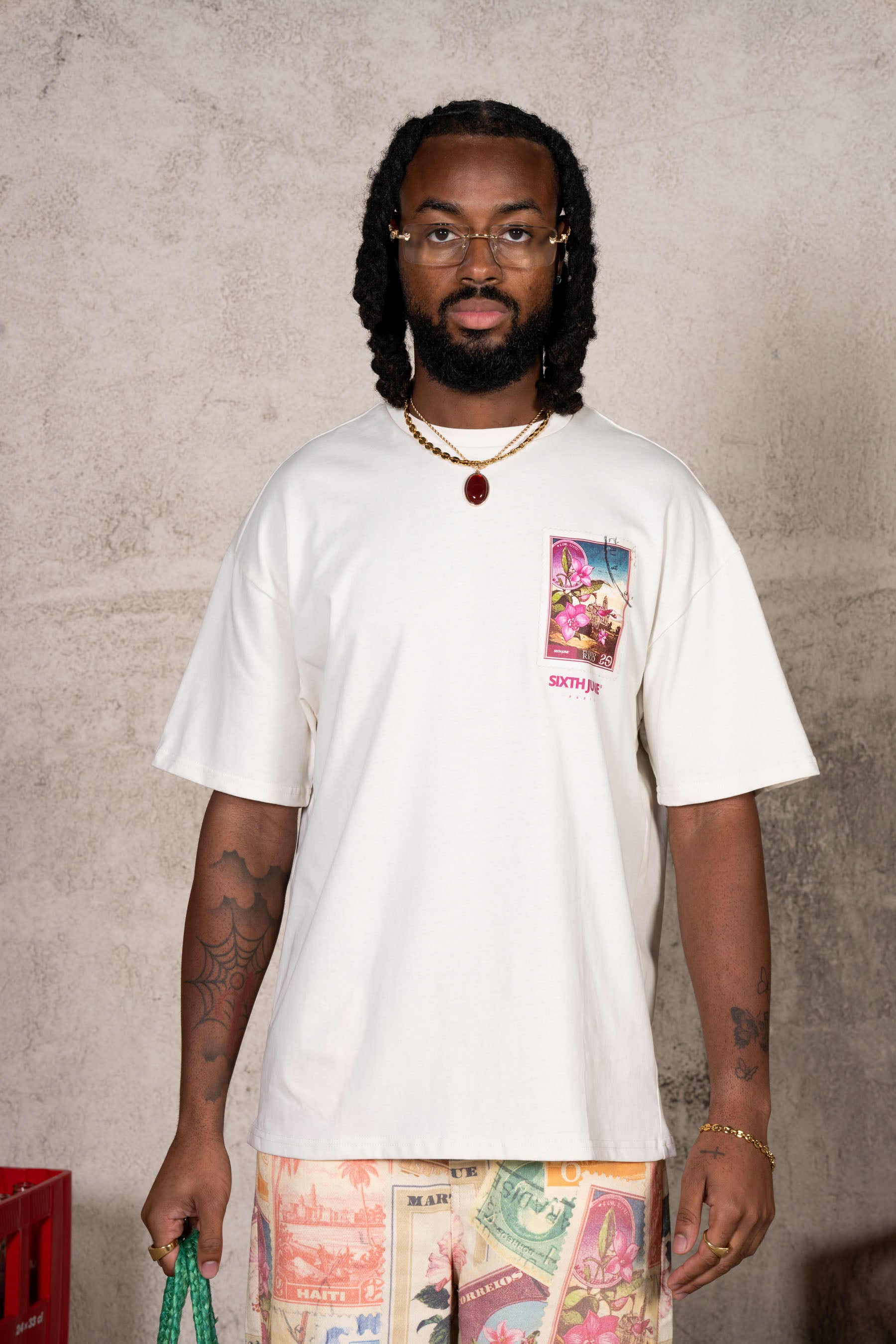 Carribean Stamps Tee 25992-OFFW